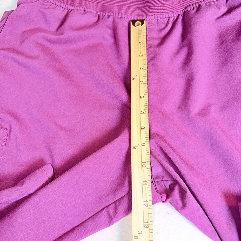 Cherokee Womens XL Petite Scrub Pants Wine Burgundy Cargo Straight Leg Stretch - Picture 13 of 13